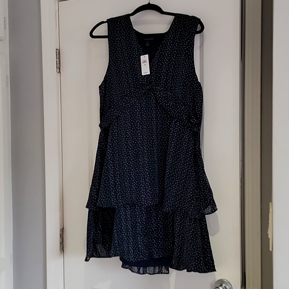 Banana Republic Dress Navy Blue Polka dots . New with tags. Size 16